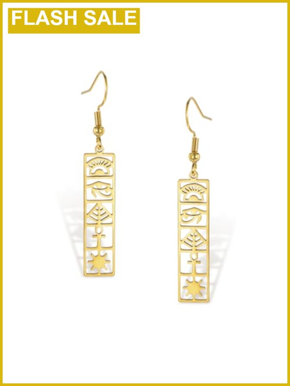 Egyptian Dangle Drop Earrings Eye of Horus Ankh Pyramid Stainless Steel Jewelry